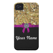 Glittery gold & black iPhone 4 covers