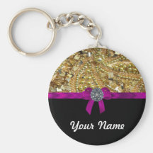 Glittery gold & black keychains