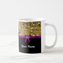 Glittery gold & black mug