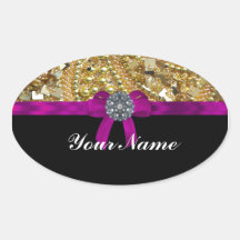 Glittery gold & black sticker