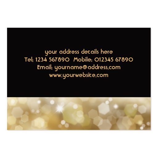 Glittery Gold Business Card (back side)