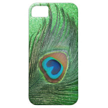 Glittery Green Peacock Feather Still Life iPhone 5 Cover