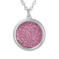 Glittery Shiny Pink Glitters Custom Necklace
