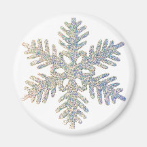 Glittery Snowflake Fridge Magnets