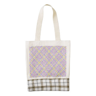 Glittery Spring Tartan Plaid Zazzle HEART Tote Bag
