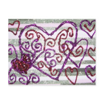 Glittery Valentine's postcards