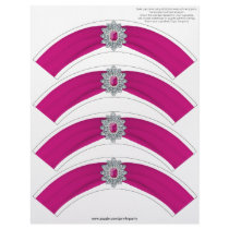 Glitz and Glam Cupcake Wrap - Hot Pink Personalized Letterhead