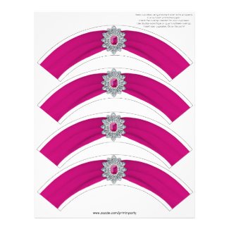 Glitz and Glam Cupcake Wrap - Hot Pink Personalized Letterhead