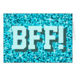 Glitz Blue 'BFF!' 'Happy Birthday' greetings card cards