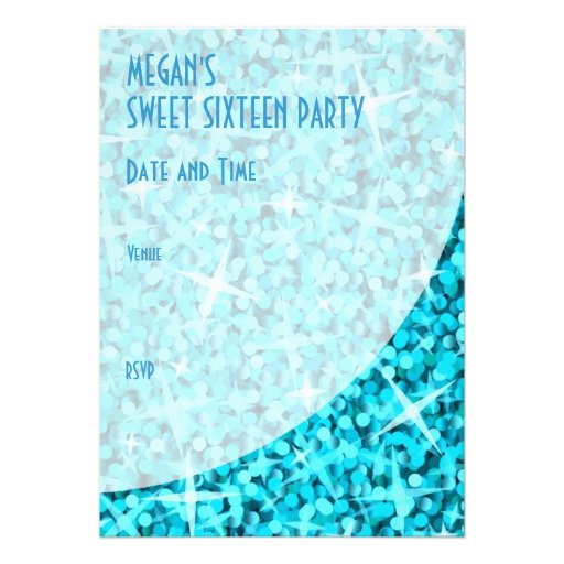 Glitz Blue curve "VIP Pass" invitation