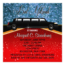 Glitz Glamor Limo Movie Star Invitation Template