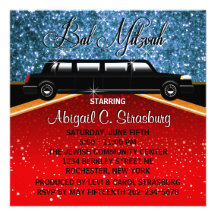 Glitz Glamor Limo Movie Star Invitation Template