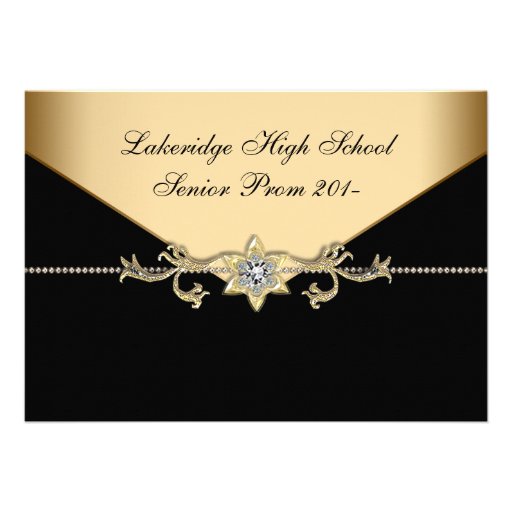 Glitz Glamour Black Tie Prom Invitations