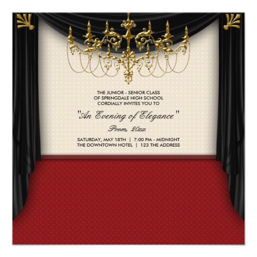 Glitz Glamour Black Tie Prom Invitations