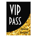 Glitz Gold" black curve "VIP Pass" invitation invitations