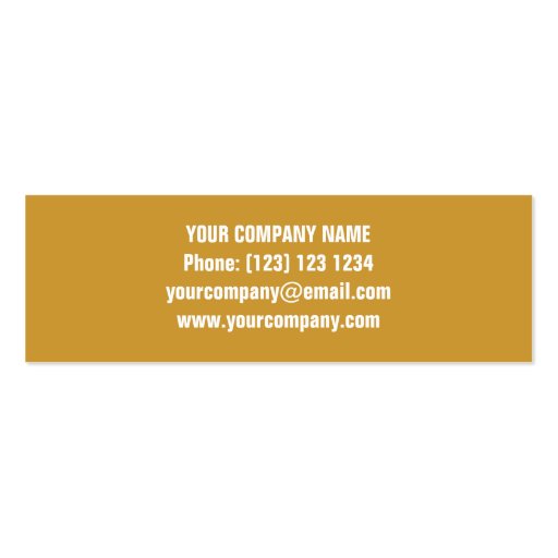 Glitz "Gold" business card template skinny (back side)