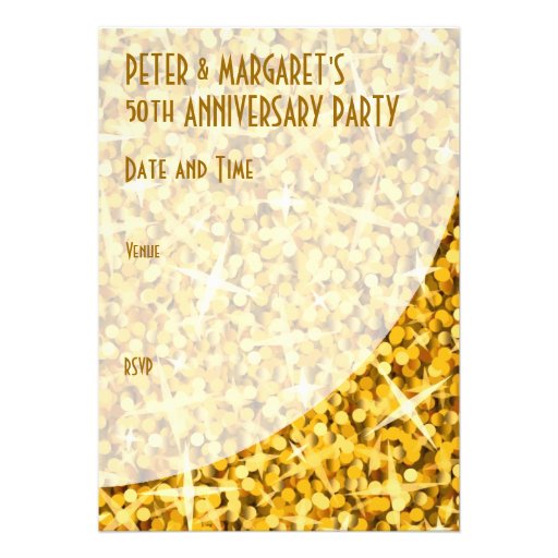 Glitz "Gold" curve "VIP Pass" invitation
