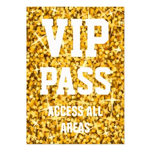 Glitz "Gold" 'VIP PASS' business card chubby (front side)
