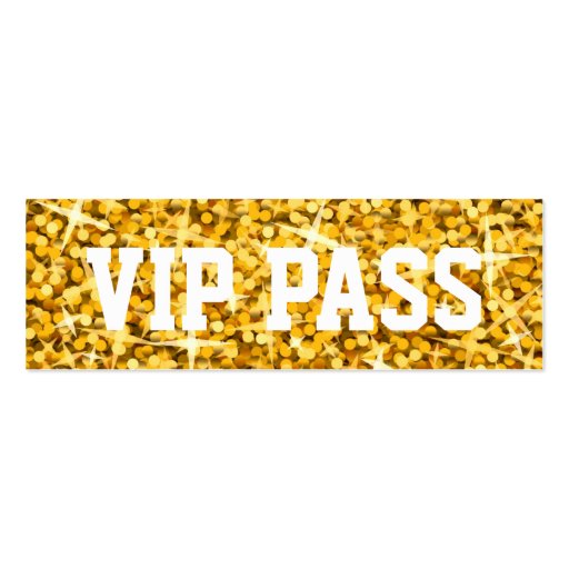Glitz "Gold" 'VIP PASS' business card skinny (front side)