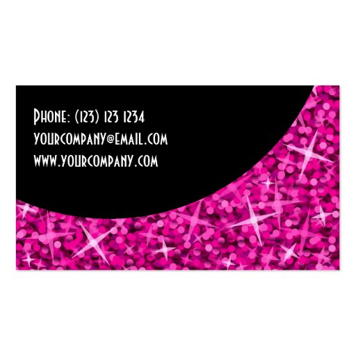 Glitz Pink Black Curve business card template (back side)