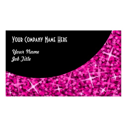 Glitz Pink Black Curve business card template (front side)