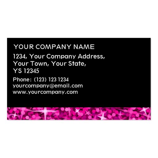 Glitz Pink Black stripe business card template (back side)