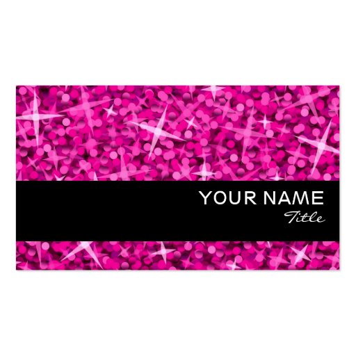 Glitz Pink Black stripe business card template