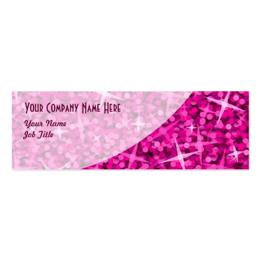 Glitz Pink Curve business card skinny (front side)