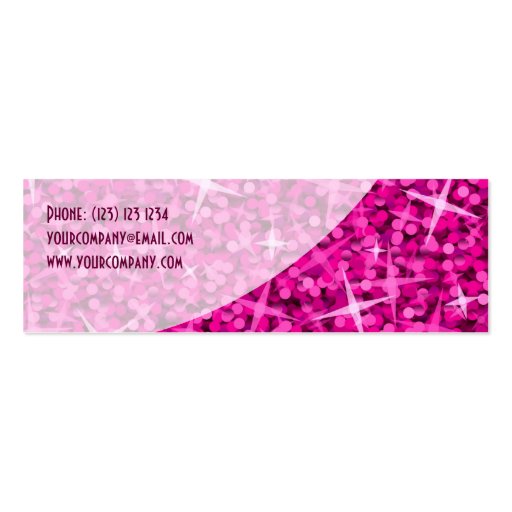 Glitz Pink Curve business card skinny (back side)