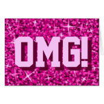 Glitz Pink 'OMG!' 'Happy Birthday' greetings card cards
