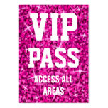 Glitz Pink 'VIP PASS' business card chubby business cards