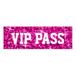 Glitz Pink 'VIP PASS' business card skinny business cards