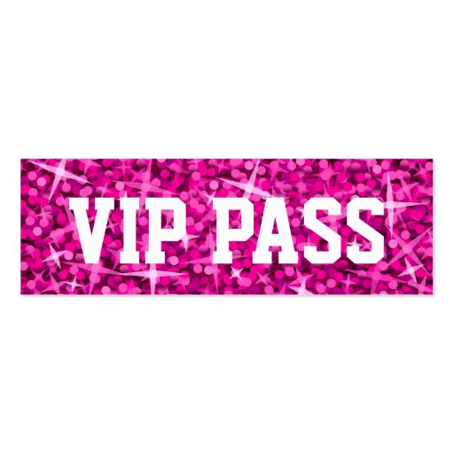 Glitz Pink 'VIP PASS' business card skinny