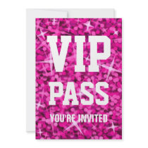Glitz Pink 'VIP PASS' invitation