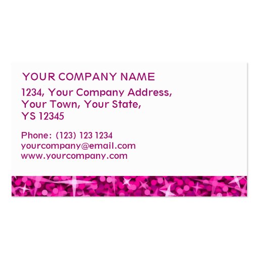 Glitz Pink white stripe business card template (back side)