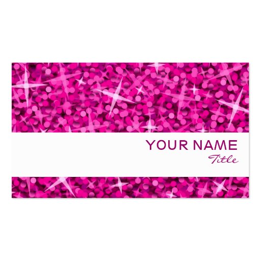 Glitz Pink white stripe business card template (front side)