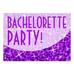 Glitz Purple curve 'Bachelorette Party' invitation invitations