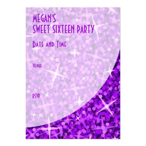 Glitz Purple curve "VIP Pass" invitation