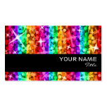 Glitz Rainbow Stripe  business card black stripe business cards