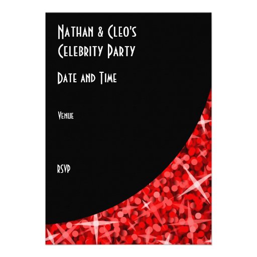 Glitz Red black curve "VIP Pass" invitation