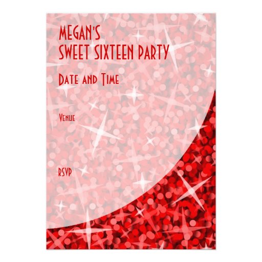 Glitz Red curve "VIP Pass" invitation