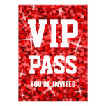 Glitz Red 'VIP PASS' invitation invitations