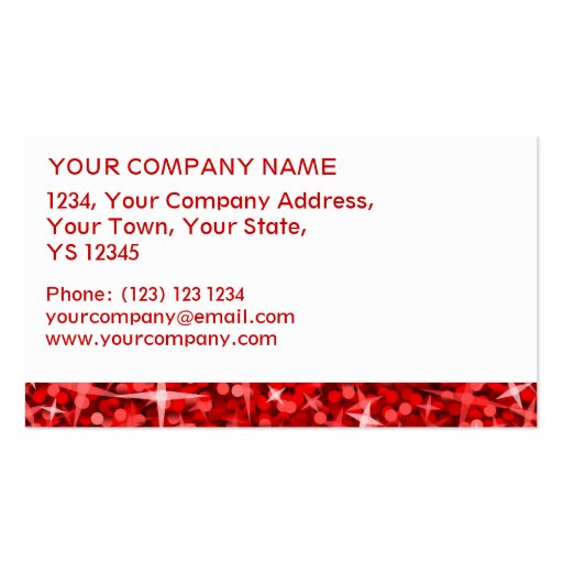 Glitz Red white stripe business card template (back side)