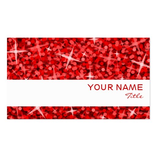 Glitz Red white stripe business card template (front side)