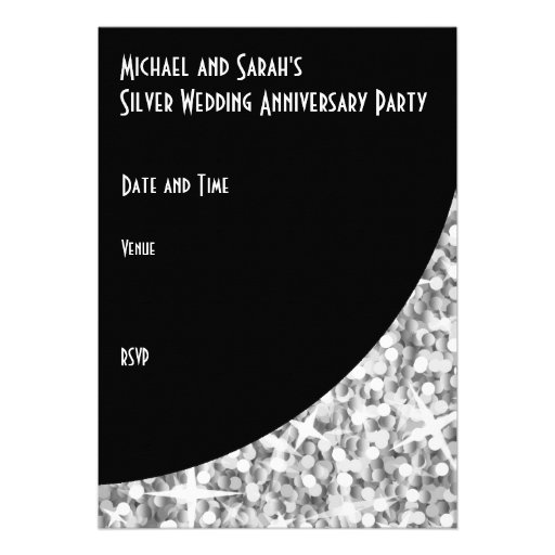 Glitz "Silver" black curve "VIP Pass" invitation
