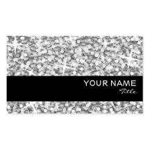Glitz "Silver" Black stripe business card template