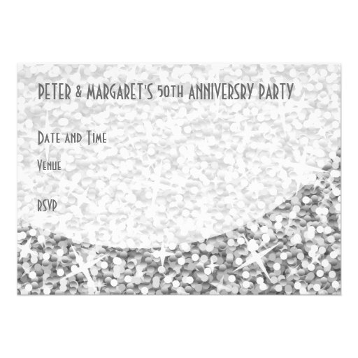 Glitz "Silver" curve 'Party!' invitation