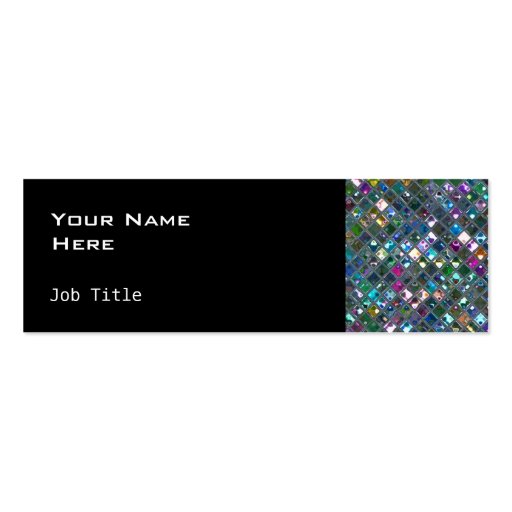 Glitz Tiles Multicoloured 2 side skinny black Business Card (front side)