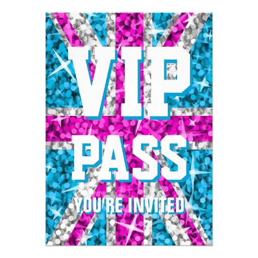 Glitz UK Pink 'VIP PASS' invitation