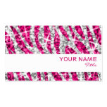 Glitz Zebra Pink business card white stripe business cards